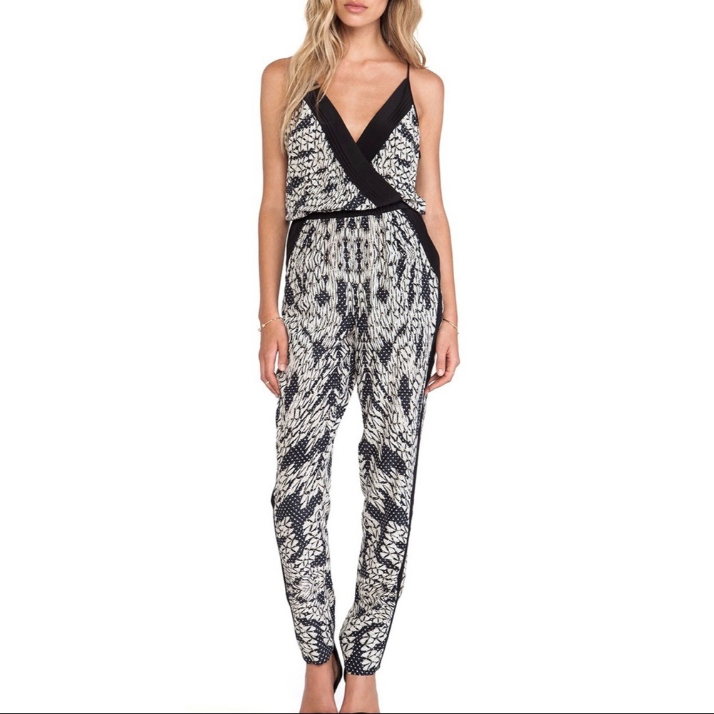 DVF • 8 • Shany Printed Wrap Effect Silk Jumpsuit